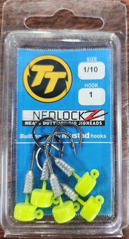 TT Lures NedlockZ  Jig Heads - Size 1 1/10th oz Chartreuse