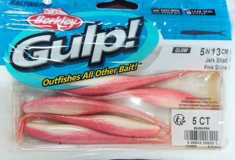 Berkley Gulp Jerk Shad 5" Soft Plastic Pink Shine