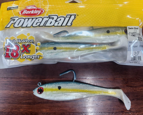 Berkley PowerBait 6” Pre Rigged Swim Shad Chartreuse Shad