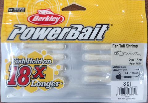 Berkley Powerbait  Fan Tail Shrimp 2" - Pearl White
