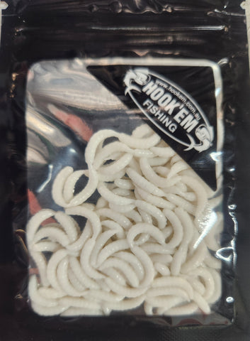 Hookem Soft Plastic Maggot Gent Fishing Bait UV GLOW