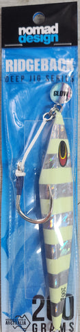 Nomad Design Ridgeback 200g Deep Jig Series Silver Glow Strip