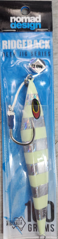 Nomad Design Ridgeback 160g Deep Jig Series Silver Glow Strip