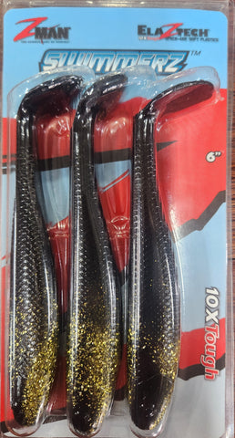 Zman Swimmerz 6" Paddletail Soft Plastic GOLDRUSH