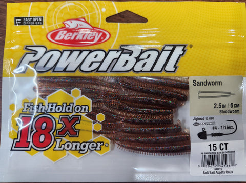 Berkley Powerbait SANDWORM 2.5"- Bloodworm