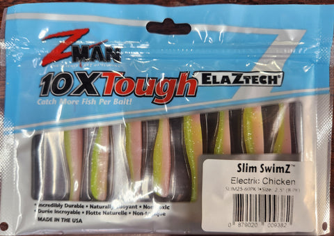 Zman Slim Swimz 2.5" Minnow Electric Chicken