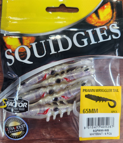 Squidgy Prawn Wriggler Soft Plastic 65mm Whitebait