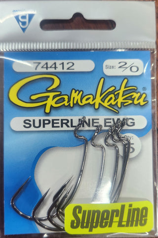 Gamakatsu Superline EWG Worm Hook Size #2/0 5pcs