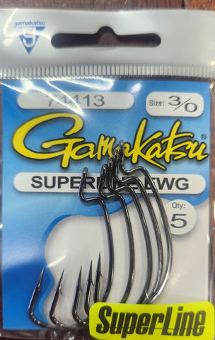 Gamakatsu Superline EWG Worm Hook Size #3/0 5pcs