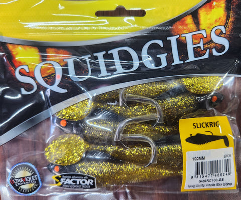 Squidgy Slickrig Light 100mm Soft Plastic GOLDEN EYE