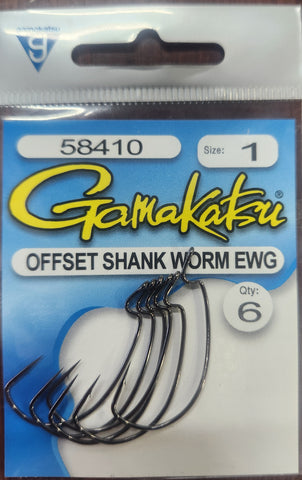 Gamakatsu Offset Worm EWG Hook #1 6pcs