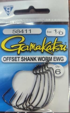 Gamakatsu Offset Worm EWG Hook #1/0 6pcs