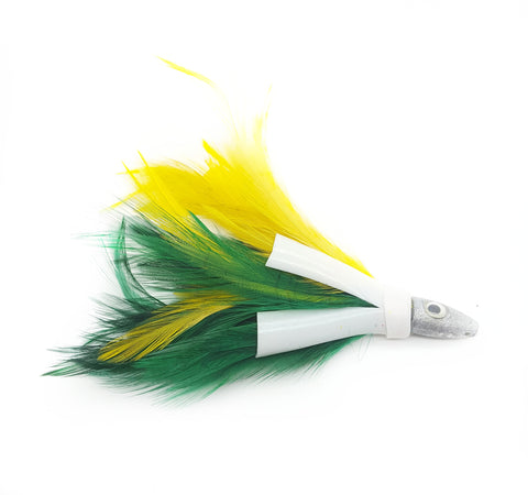 SABS Feather Jigs Ideal for Tuna, 14 gram Green & Yellow