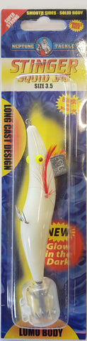 Neptune Tackle Stinger Squid Jag - Size 3.5 Lumo White