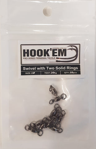 HookEm Swivel With Two Solid Rings Size 1 20kg 10 pcs