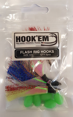 HookEm Flash Rig Hooks Size 6/0 5pcs