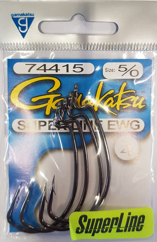 Gamakatsu Superline EWG Worm Hook Size# 5/0 4pcs
