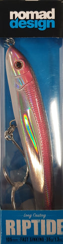 Nomad Riptide 4" 105mm 35g Fast Sink Stickbait Fishing Lure - Pink Chrome