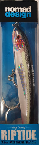 Nomad Riptide 4" 105mm 35g Fast Sink Stickbait Fishing Lure - Bleeding Mullet