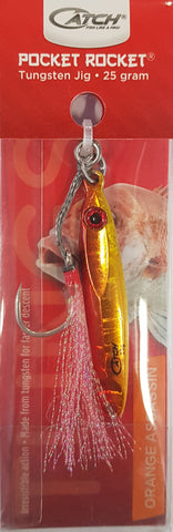 Catch Pocket Rocket  Tungsten Jig 25gram  Orange Assassin