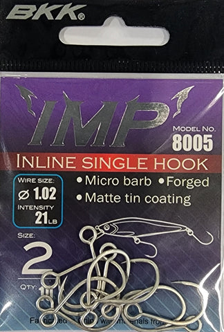 BKK IMP Inline Single Hook Size 2 10pcs
