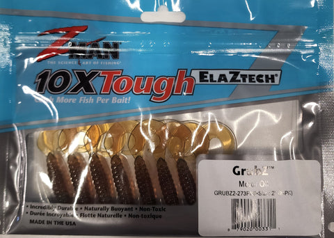 Zman Grubz Soft Plastic Lure - 2" Motor Oil