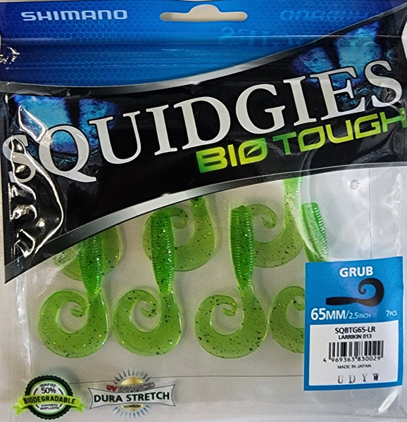 Shimano Squidgies Bio Tough 65mm Grub Larrikin, 7 pcs Mid Coast