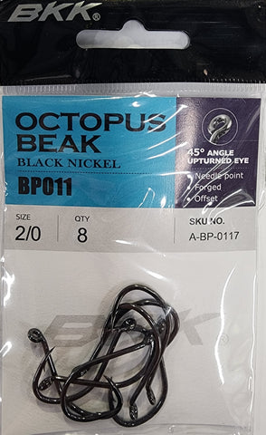 BKK Octopus Beak Hook Size: 2/0 Qty 8