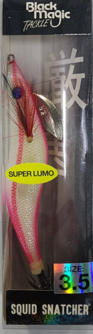 Black Magic Squid Snatcher 3.5 Squid Jig Lava Glow 5BM16