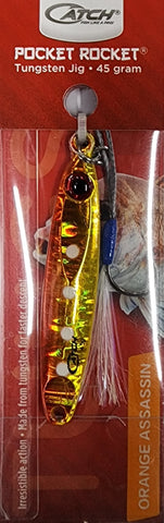 Catch Pocket Rocket  Tungsten Jig 45gram  Orange Assassin