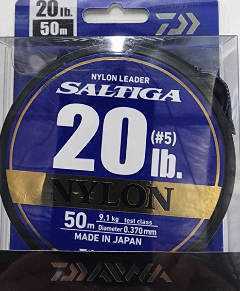Fil De Pêche Nylon DAIWA SALTIGA LEADER 50m #4-16 Lb Transparent - Neuf Pour Pêche En Mer