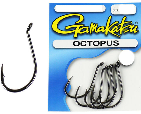 Gamakatsu Octopus Black Hook Pocket Pack - Size 10, 10 Pieces