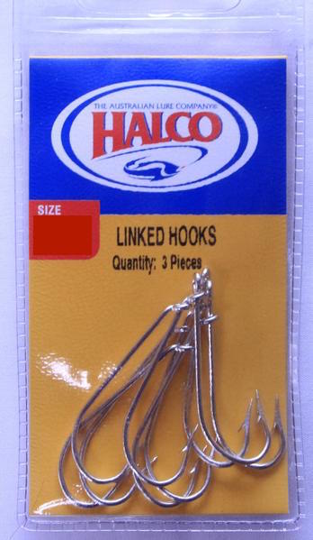 Halco Linked Gang Fishing Hooks - Size 3/0, Pack of 3 Sets – Mid