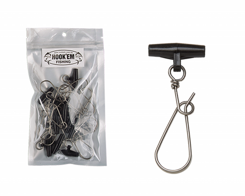 Hookem Easy Rig Clip - Size Large Black, 12 Pieces
