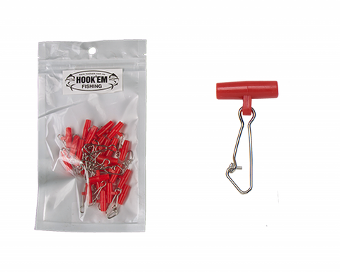 Hookem Easy Rig Clip - Size Small Red, 25 Pieces