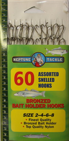 Neptune Tackle Assorted Snelled Hooks 60pk BHHA