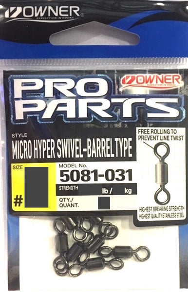Owner Micro Hyper Barrel Swivel #6 - 100lb.