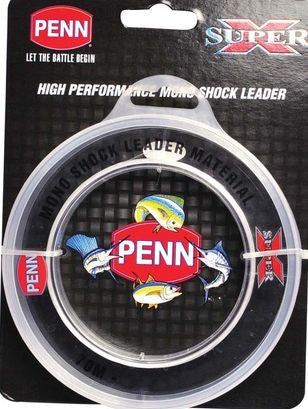 Penn Super x Shock Monofilament Leader - 40lb 70m