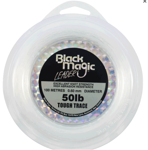 Black Magic Tough Trace Leader Line - 50lb 100m Spool BMHARD050
