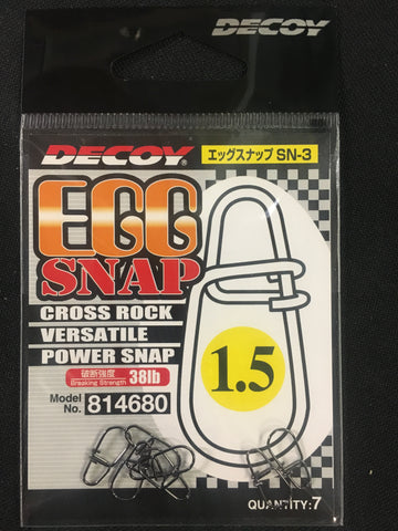 Decoy Egg Snap SN3 Fishing Clip - Size 1.5, 38lb, 7 pcs #814680