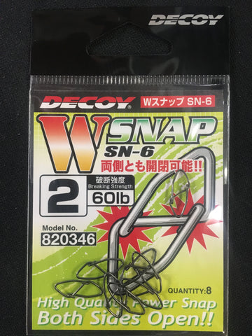 Decoy W Snap SN6 Fishing Clip - Size 2, 60lb, 8 pcs #820346