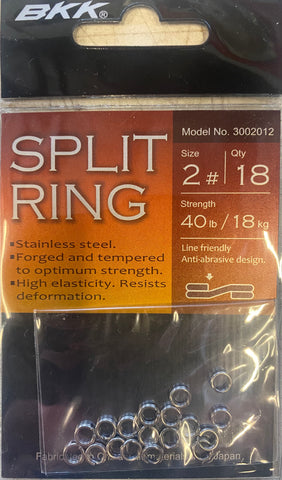 BKK SPLIT RINGS Size #2 18kg 18pcs