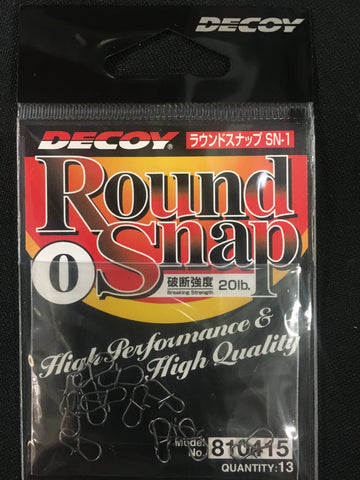 Decoy Round Snap Fishing Clip - Size 0, 20lb, 13 pcs #810415