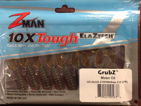 Zman Grubz Soft Plastic Lure - 2.5" Motor Oil