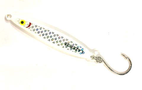 Lazer Fishing Lure Single Hook White Bait 25g
