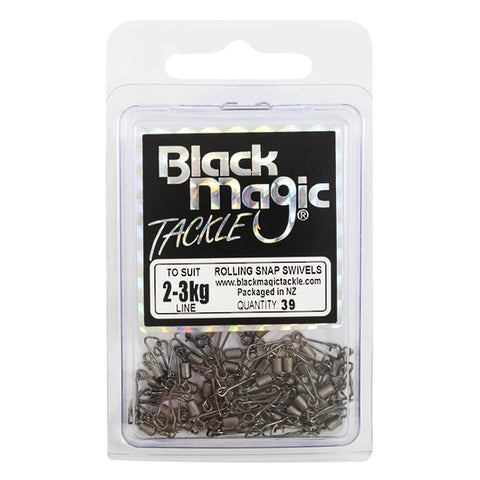 Black Magic Rolling Snap Swivel - Value Pack 2-3kg, 39 Pieces