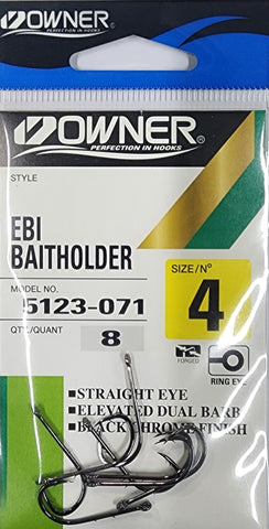 Owner EBI Baitholder Hook - Size 4, 8 Pieces