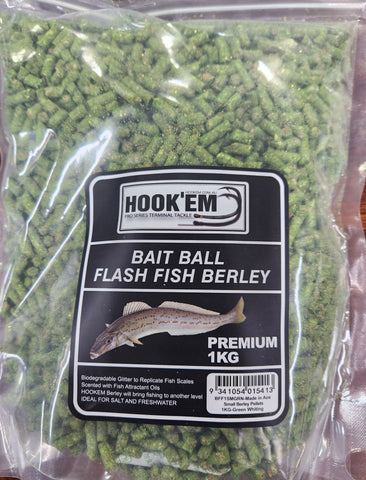 Hookem Bait Ball Flash Fish Burley 1kg SMALL PELLET