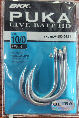 BKK PUKU LIVE BAIT HD Hooks 10/0 Qty 3