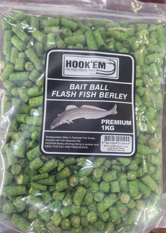 Hookem Bait Ball Flash Fish Burley 1kg NETS